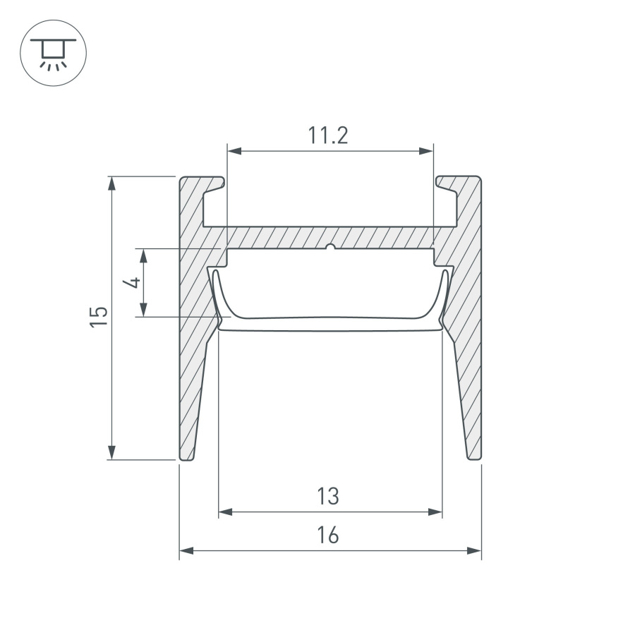 Профиль MIC-H-COMFY-2000 ANOD BLACK (Arlight, Алюминий)