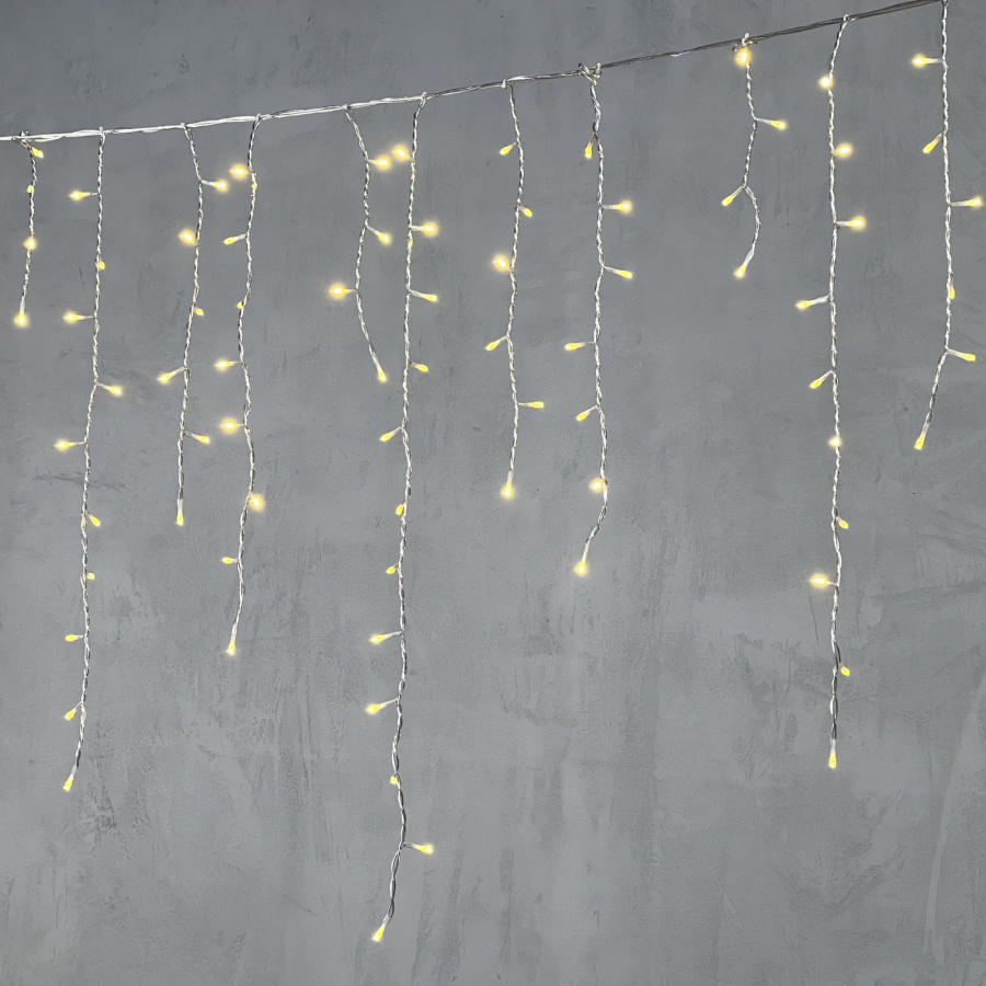 Гирлянда Бахрома 5 x 0,9 м Шампань 220В, 348 LED, Провод Прозрачный Силикон, IP65