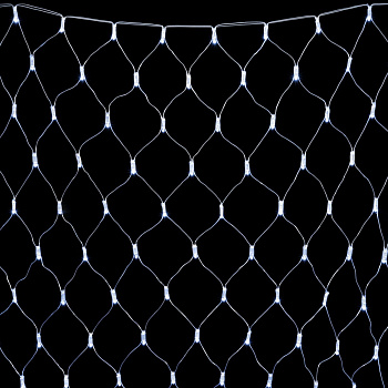 Светодиодная Сеть с Колпачком 2 x 2 м Белая 220В, 256 LED, Провод Прозрачный ПВХ, IP65