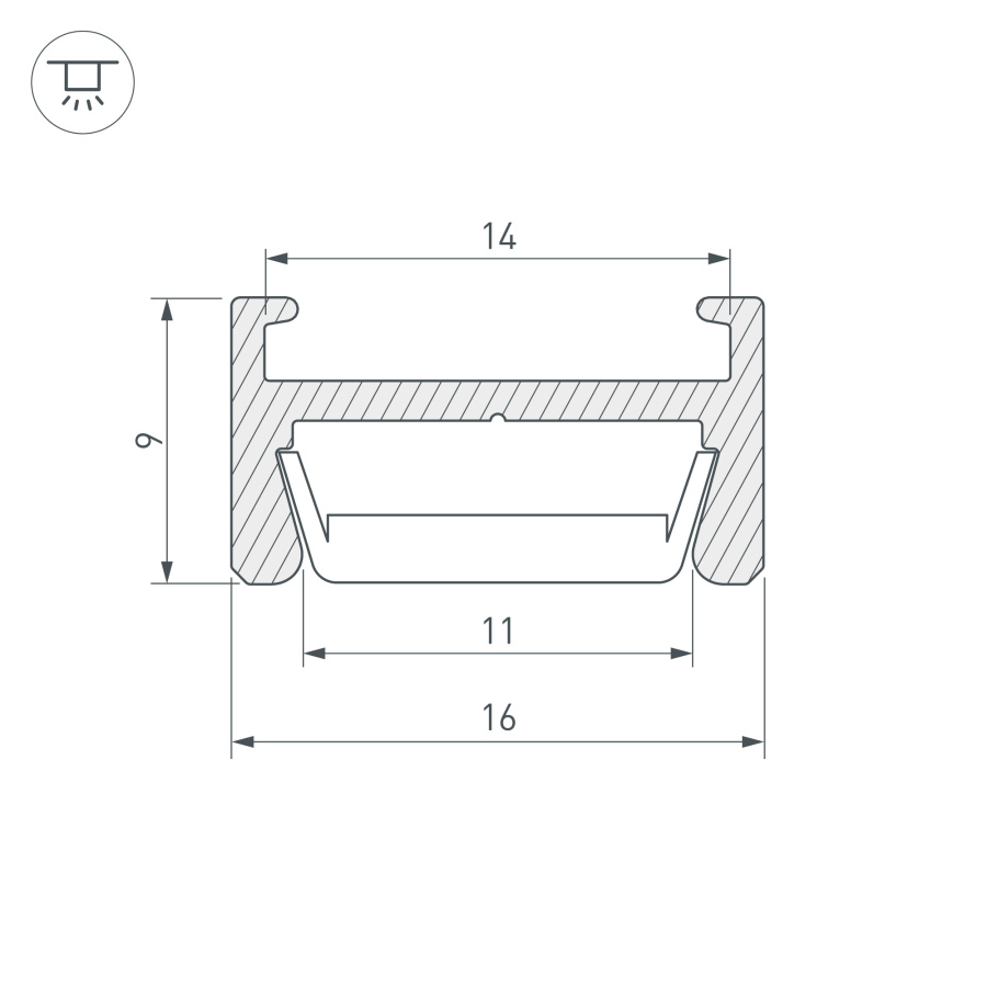 Профиль MIC-H-2000 ANOD (Arlight, Алюминий)