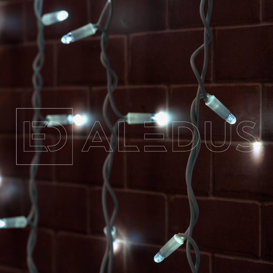 Бахрома (Айсикл) ALEDUS, 220 В, 3x0.9 м, белый провод, резина, белый, без мерцания