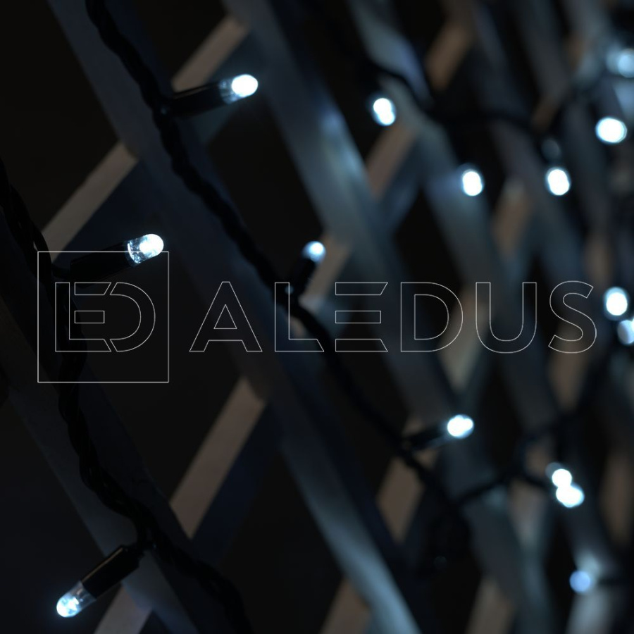 Гирлянда (Нить) ALEDUS, 220 В, 10 м, черный провод, теплый белый, без мерцания