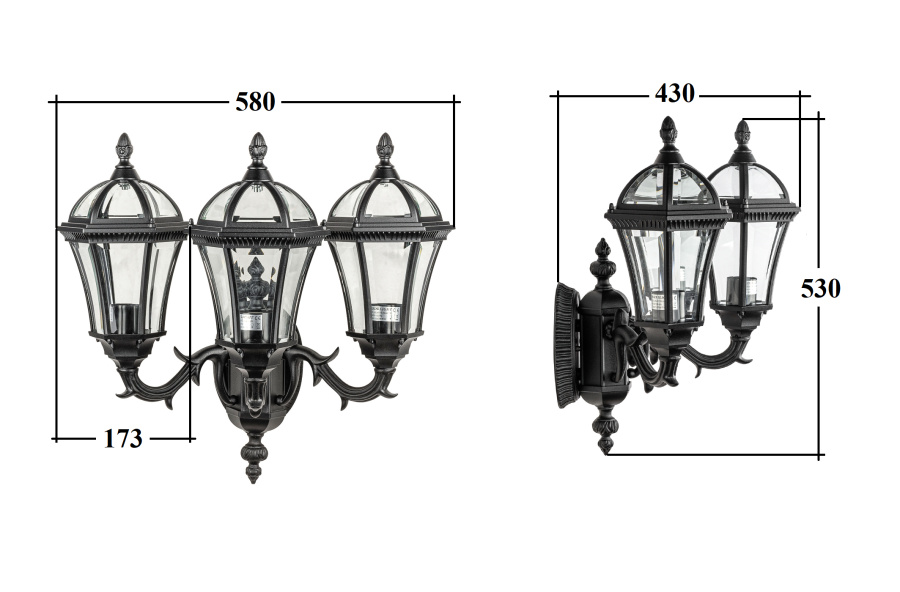 Настенный светильник 95201S 3 15L Bl
