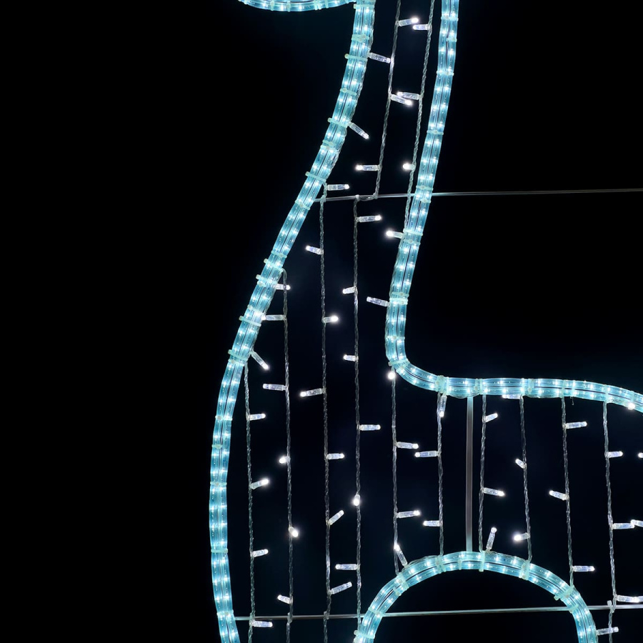 Светодиодная Консоль «Олень в Профиль» 90 х 240 см, Белая, 220В