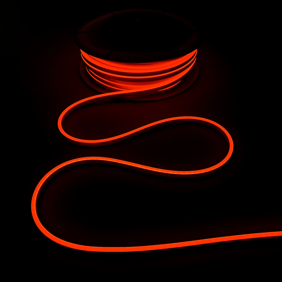 Односторонний Гибкий Неон 6х12мм Оранжевый 12В, IP65