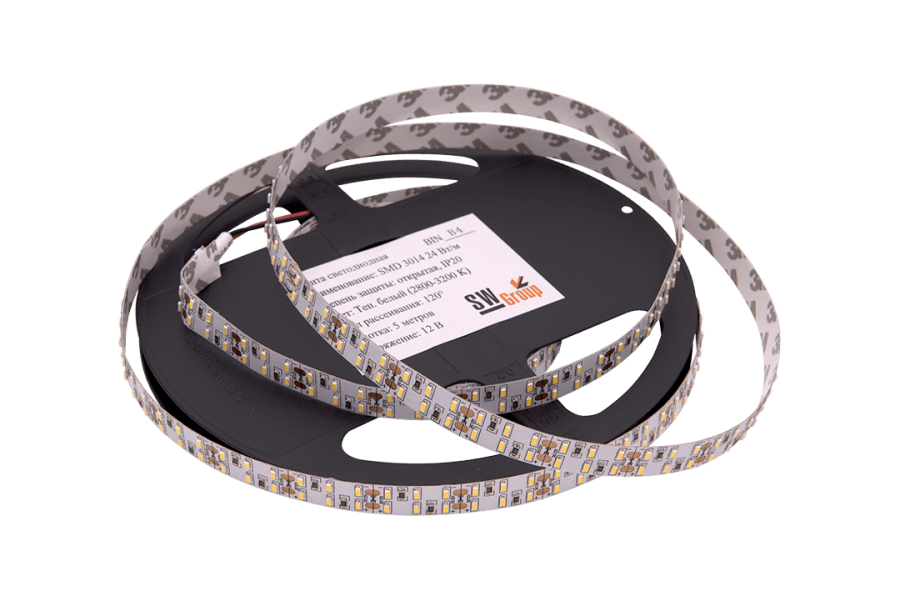 Лента светодиодная SWG SWG4240x2, 24 Вт/м, 12В, IP20, теплый белый