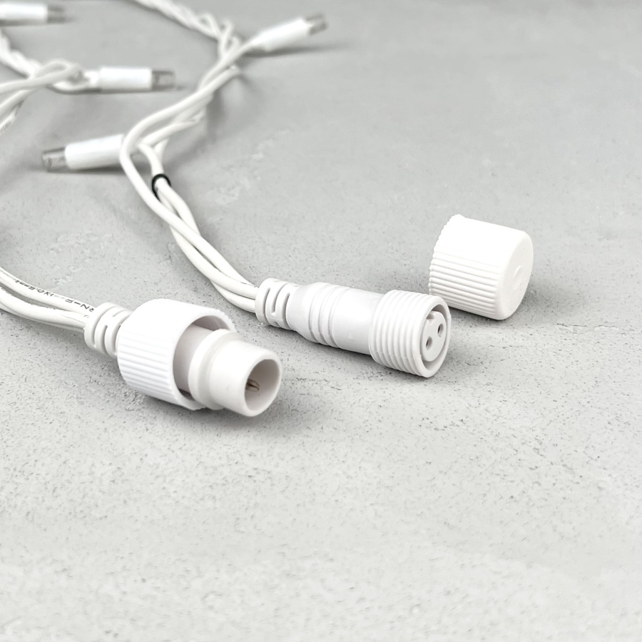 Гирлянда Бахрома 3,1 x 0,5 м Желтая 220В, 120 LED, Провод Белый Каучук, IP65