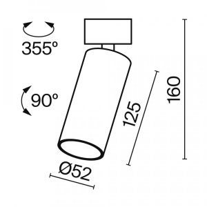Потолочный светильник FOCUS LED 4000K 1x12Вт 50° Dim Triac C055CL-L12B4K-W-D-B