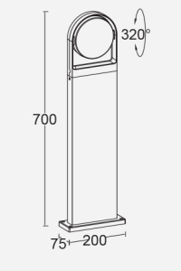 Светильник "FELE" Bollard light  220V LED 13,5W 3000K G4147.  Цвет: темно серый