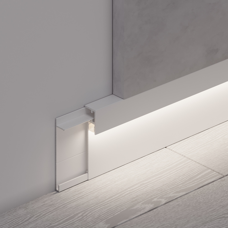 Профиль PLINTUS-H54B-2000 WHITE (Arlight, Алюминий)