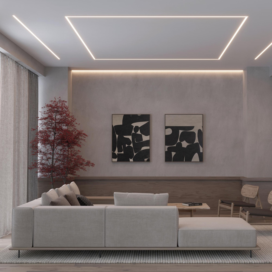 Профиль STRETCH-20-CEIL-D-CENTER-2000 BLACK (Arlight, Алюминий)