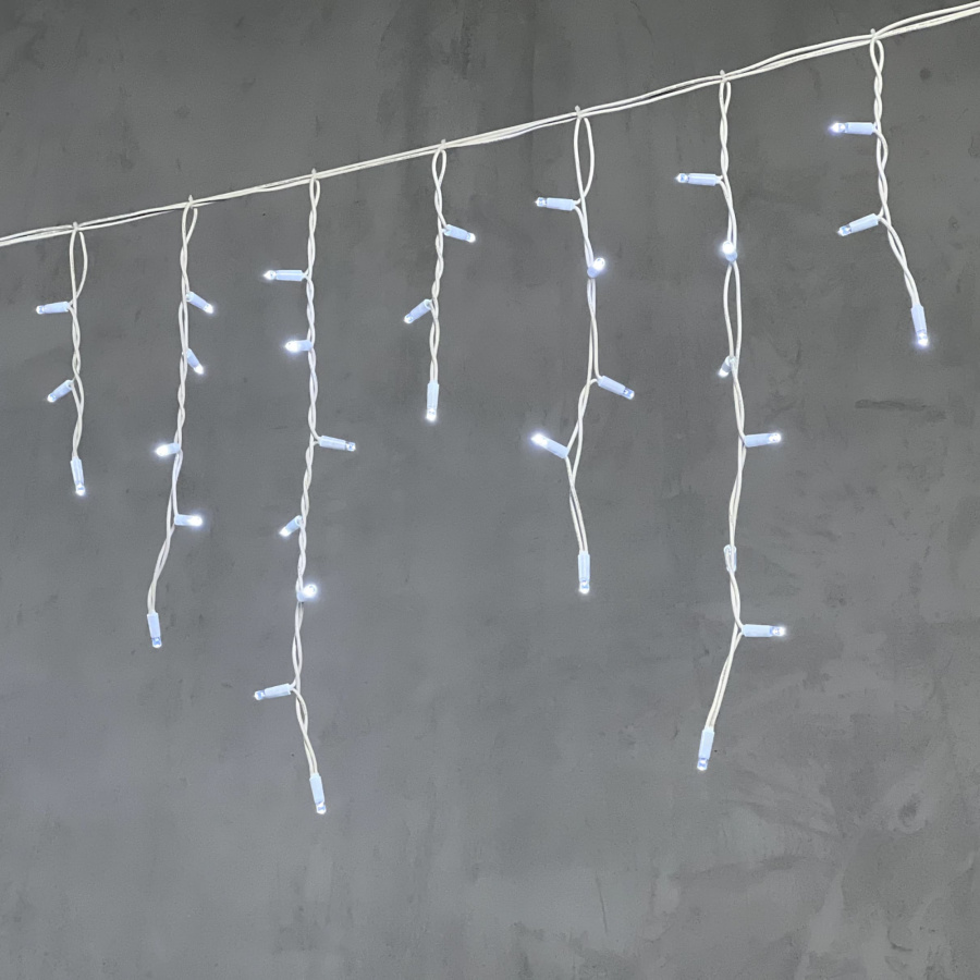Гирлянда Бахрома 3,1 x 0,5 м Белая 220В, 120 LED, Провод Белый Каучук, IP65