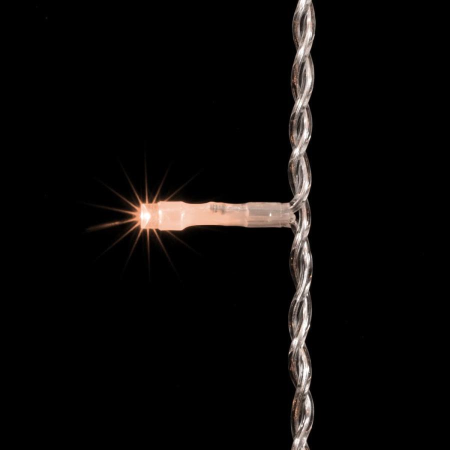 Гирлянда Занавес 2 x 3 м Экстра Тепло-Белый 220В, 600 LED, Провод Прозрачный ПВХ, IP54