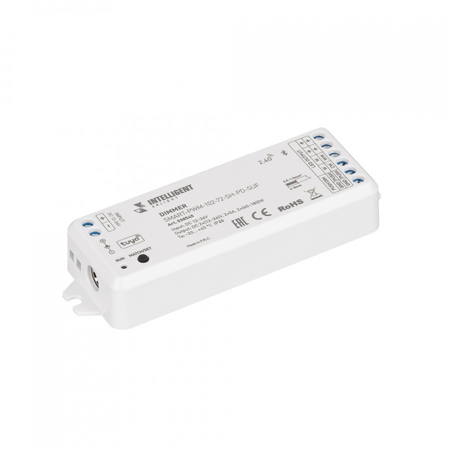 INTELLIGENT ARLIGHT Диммер SMART-PWM-102-72-SH-PD-SUF (12-36V, 2x5A, TUYA BLE, 2.4G) (IARL, Контроллер)