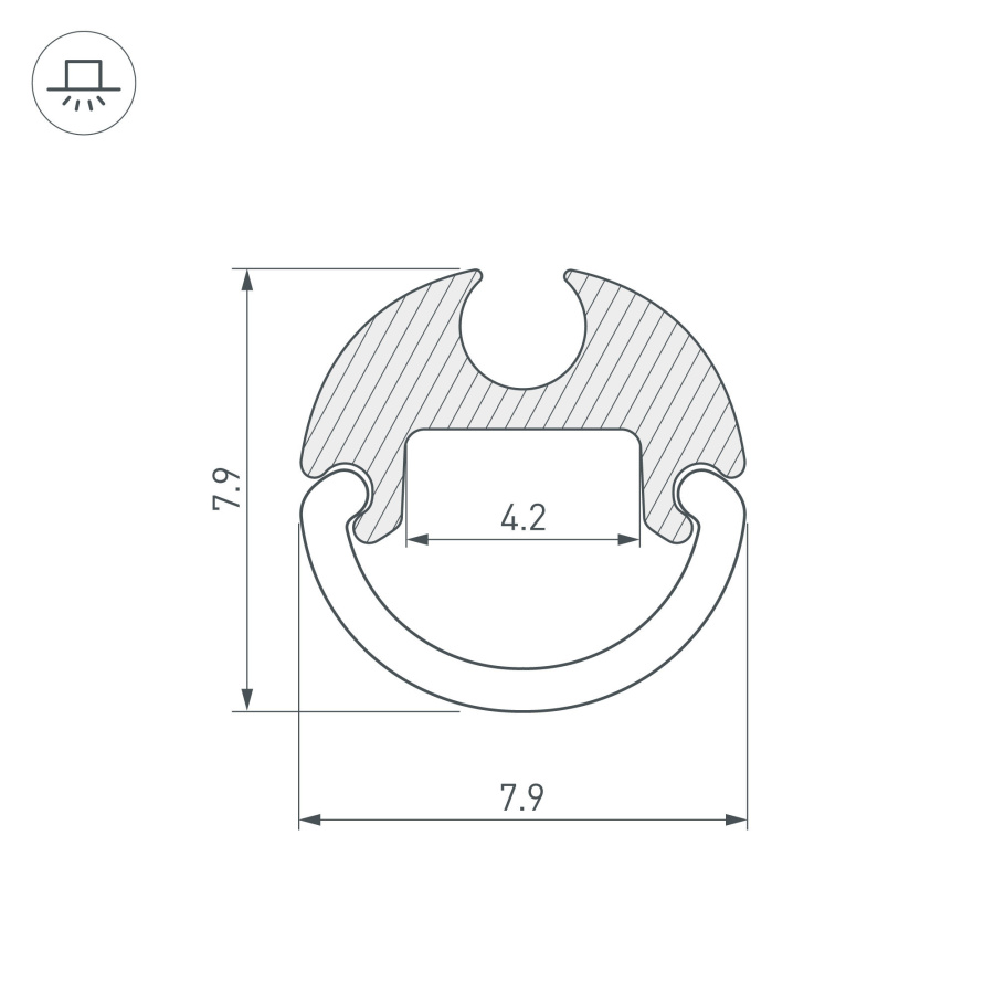 Профиль ARH-ROUND-D8-2000 ANOD (Arlight, Алюминий)