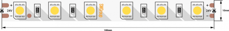 Лента светодиодная SWG SWG560, 14,4 Вт/м, 24В, IP20, теплый белый