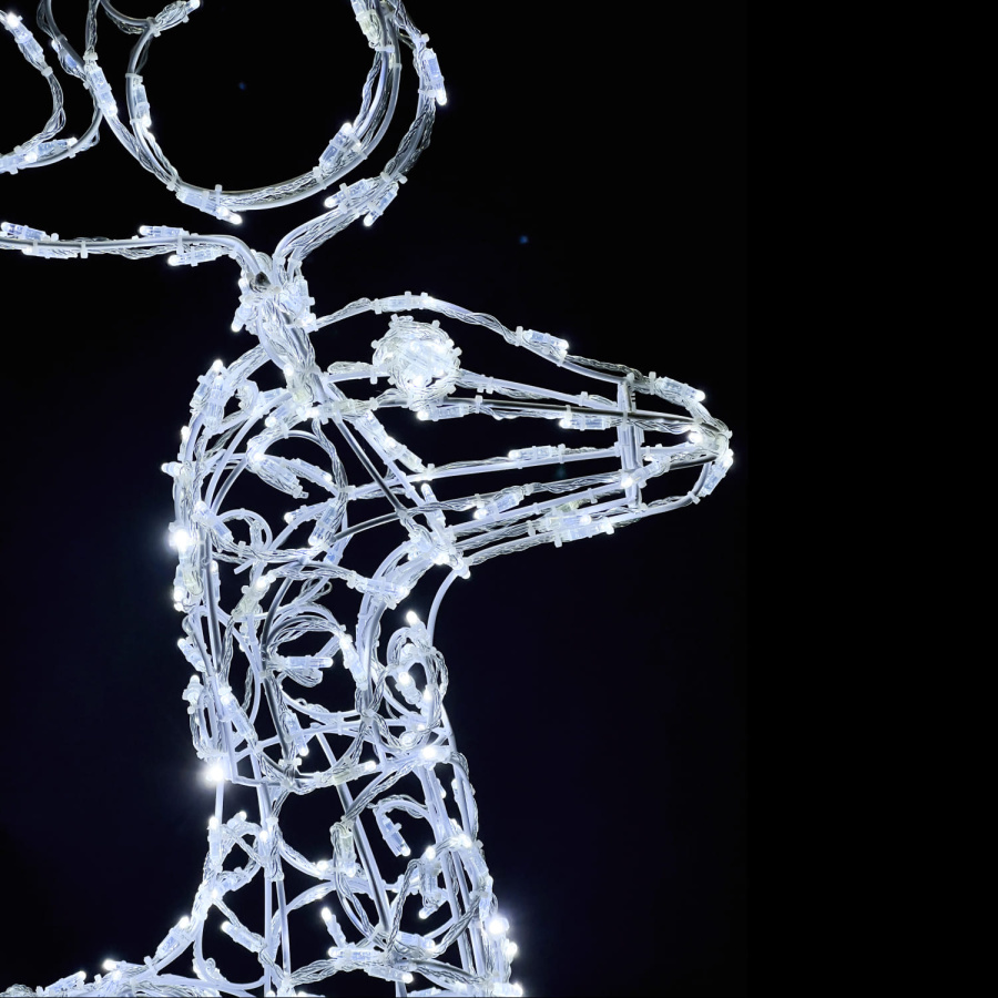 Светодиодная Фигура "Световой Олень" 1,8м Белый 24В, IP65