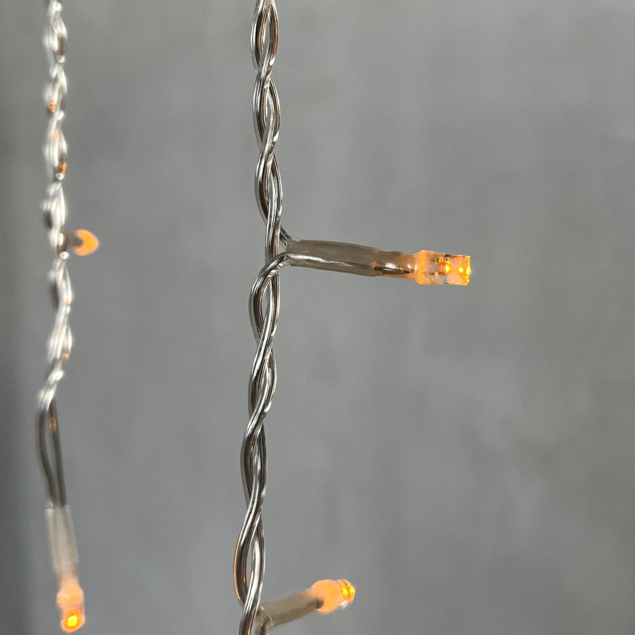 Гирлянда Бахрома 4,9 x 0,5 м Желтая 220В, 240 LED, Провод Прозрачный ПВХ, IP54