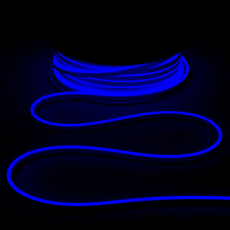Односторонний Гибкий Неон 8х16мм Синий 12В, IP65
