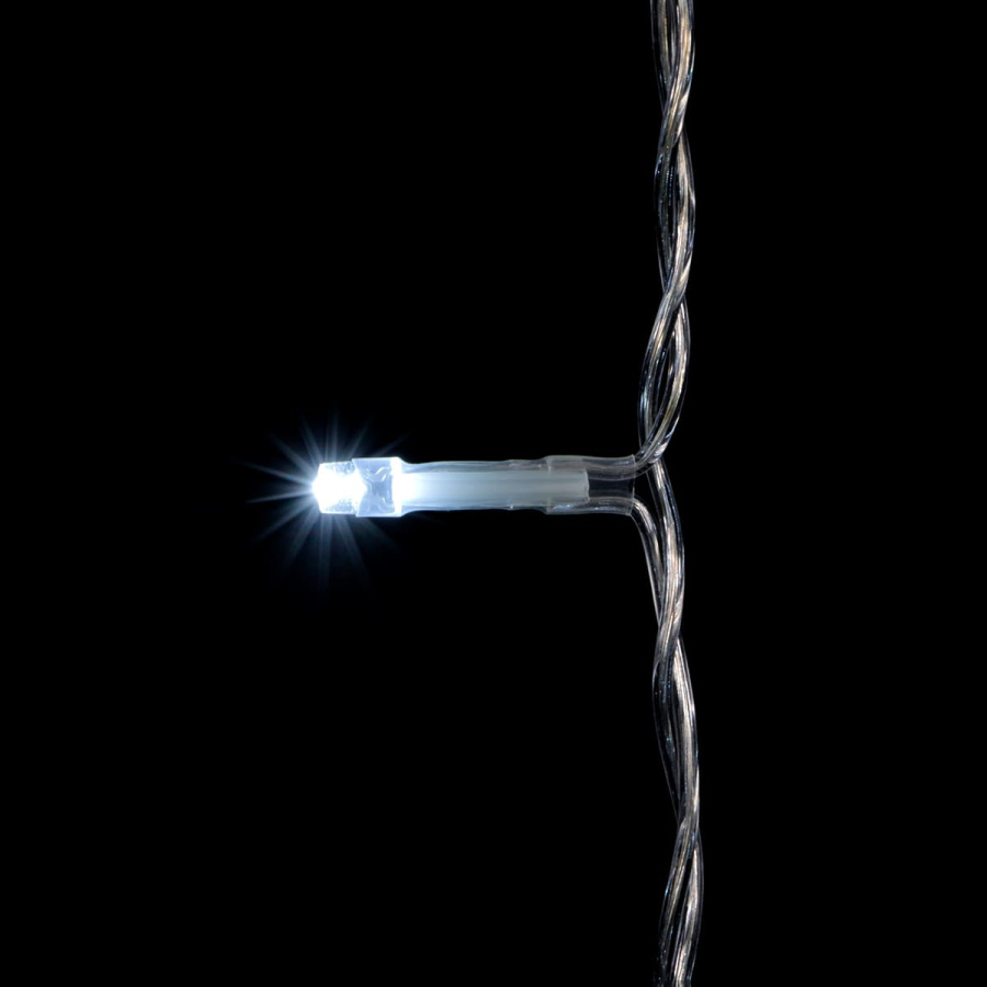 Гирлянда Занавес Облегченный 2 x 2 м Белый 220В, 400 LED, Провод Прозрачный ПВХ, IP54