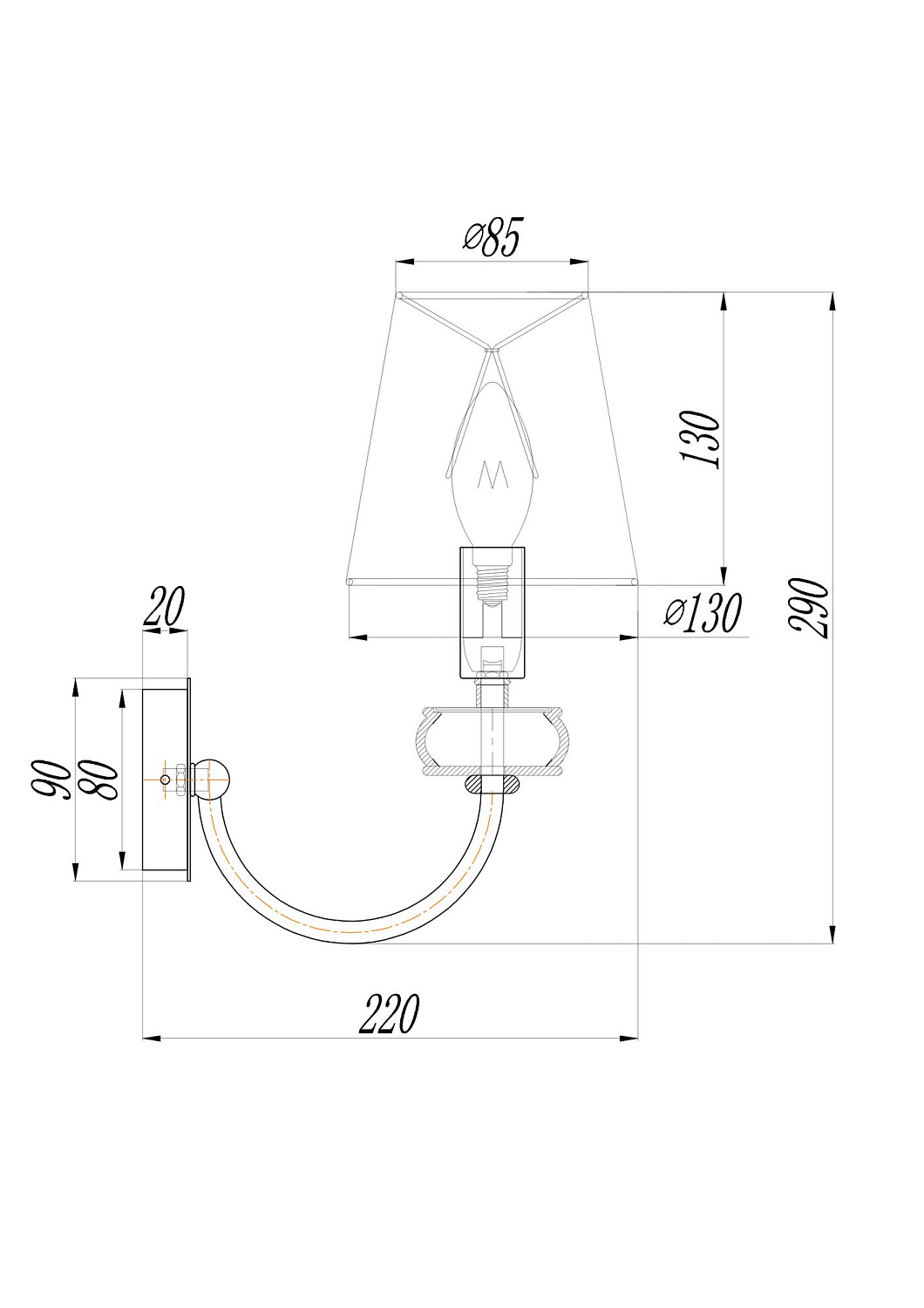 Настенный светильник (бра) Maytoni ARM006WL-01G
