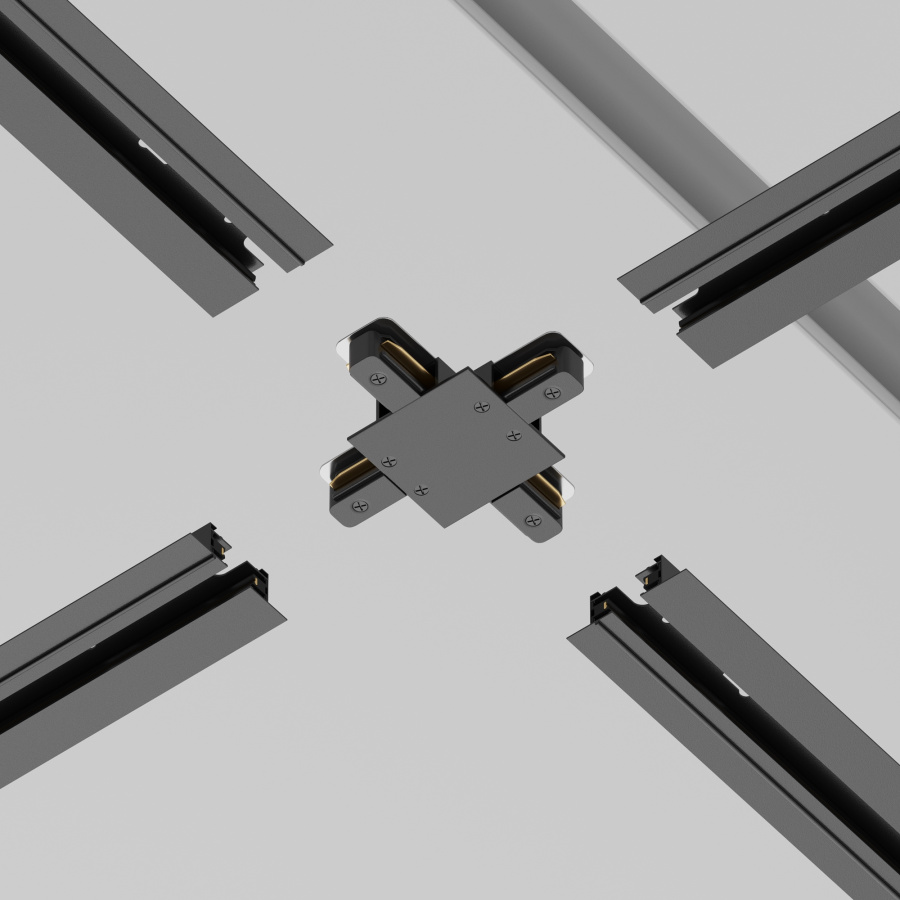 Коннектор Х-образный Unity встраиваемый черный для встраиваемой трековой системы Technical TRA002CX-11B