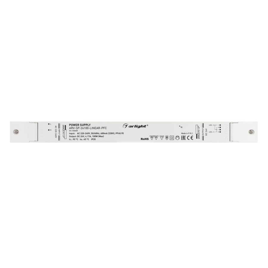 Блок питания ARV-SP-24100-LINEAR-PFC (24V, 4.17A, 100W) (Arlight, IP20 Пластик, 5 лет)