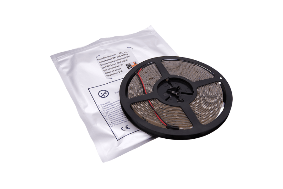 Лента светодиодная SWG SWG560, 14,4 Вт/м, 24В, IP65, холодный белый