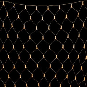 Светодиодная Сеть с Колпачком 2 x 2 м Тепло-Белая 220В, 256 LED, Провод Прозрачный ПВХ, IP65