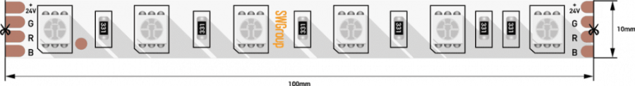 Лента светодиодная SWG SWG560, 14,4 Вт/м, 24В, IP20, RGB