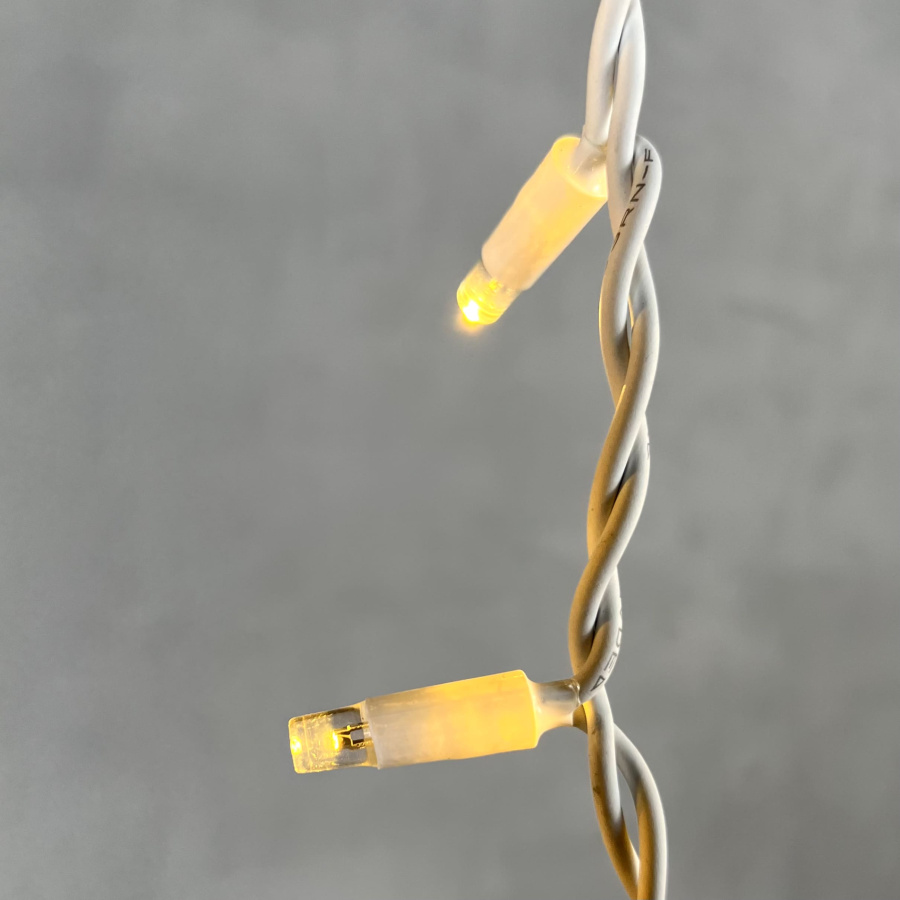 Гирлянда Бахрома 3,1 x 0,5 м Тепло-Белая 220В, 120 LED, Провод Белый Каучук, IP65