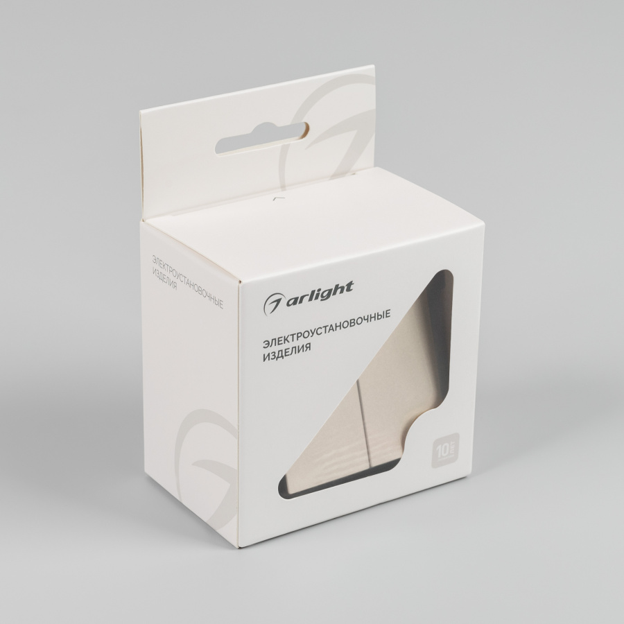 Механизм выключателя двухклавишный самовозвратный SWT-MKR2-PL-GD-V (250V, 10A) (Arlight, -)