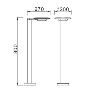 Наземный светильник W2257S-800 Gr