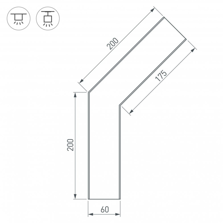 Угол SL-LINE-6070-135 (Arlight, Металл)