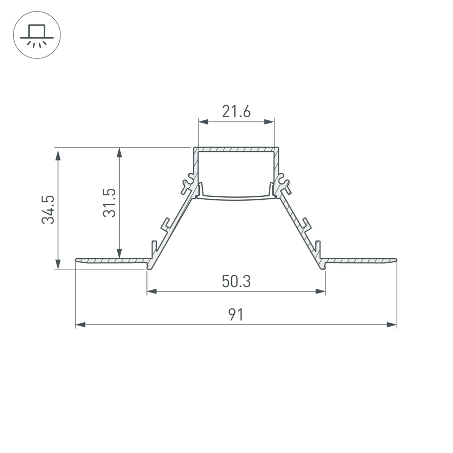 Профиль COMFORT21-V-FANTOM-2000 WHITE (Arlight, Алюминий)