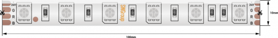 Лента светодиодная SWG SWG560, 14,4 Вт/м, 24В, IP65, RGB