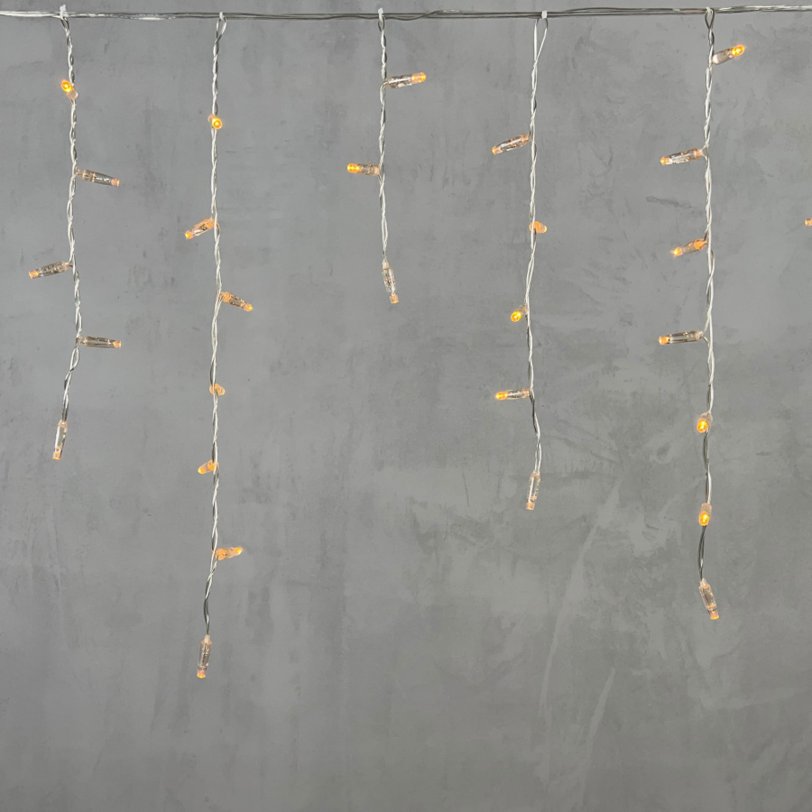 Гирлянда Бахрома с Колпачком 3,1 x 0,5 м Желтая 220В, 120 LED, Провод Прозрачный ПВХ, IP65