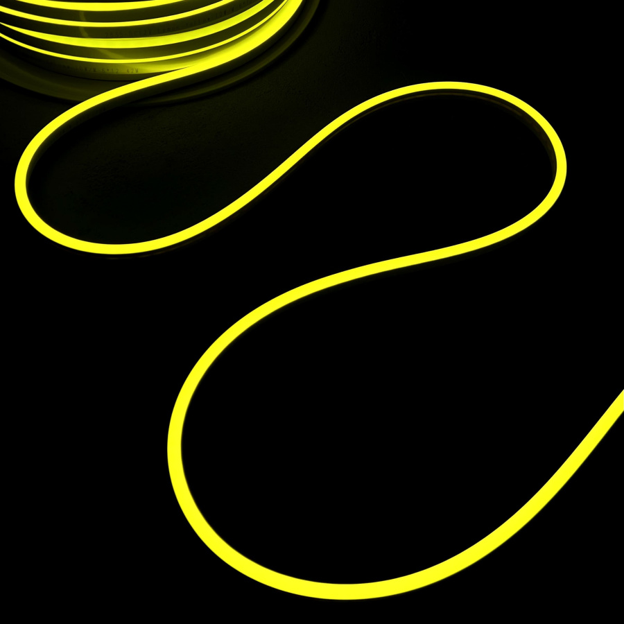 Односторонний Гибкий Неон 6х12мм Желтый 12В, IP65