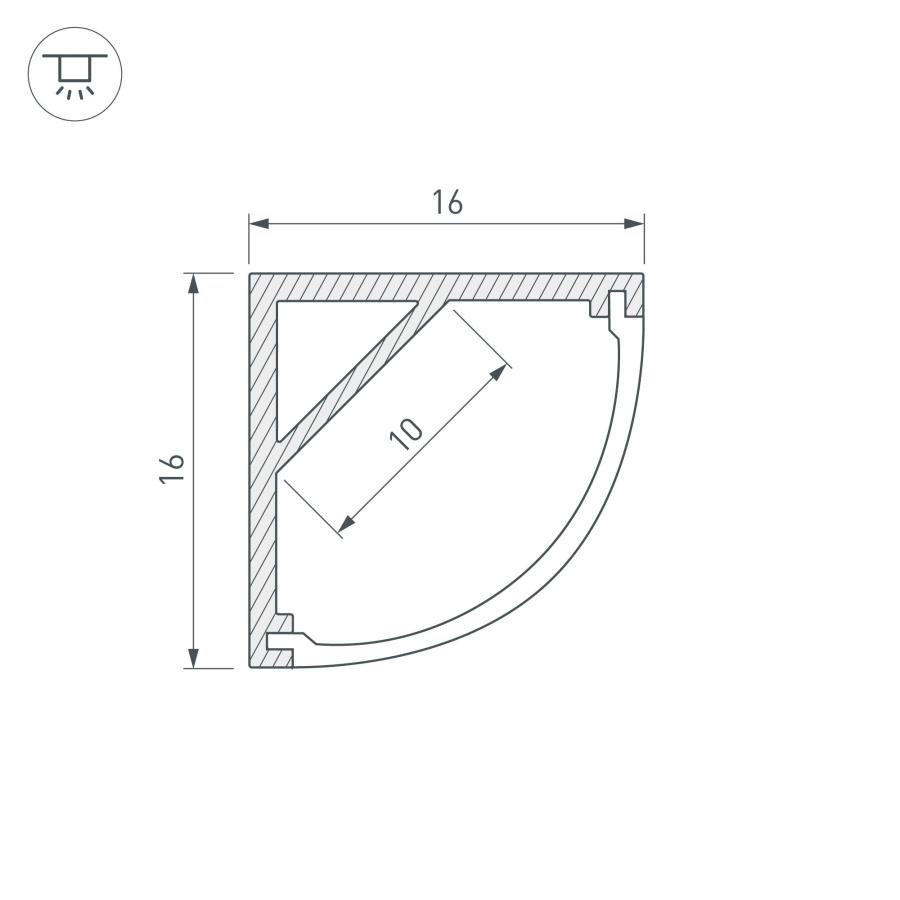 Профиль ARH-KANT-H16-2000 ANOD (Arlight, Алюминий)