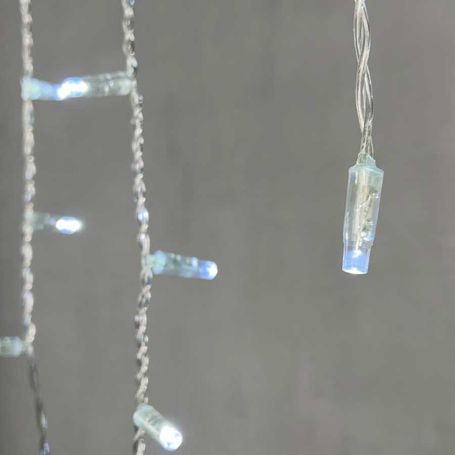 Гирлянда Бахрома с Колпачком 3,1 x 0,5 м Белая 220В, 120 LED, Провод Прозрачный ПВХ, IP65