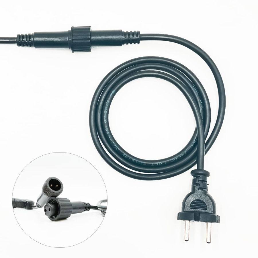 Белт-Лайт UNIBELT 10м, Провод Черный Каучук, Шаг 50 см, 20 Подвесных Патронов, IP65