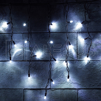 Бахрома (Айсикл) ALEDUS, 220 В, 3x0.5 м, черный провод, резина, белый, без мерцания