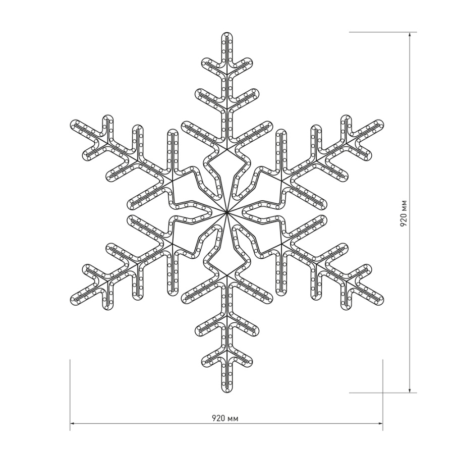 Фигура светодиодная ARD-SNOWFLAKE-M3-920x920-432LED White (230V, 27W) (Ardecoled, IP65)