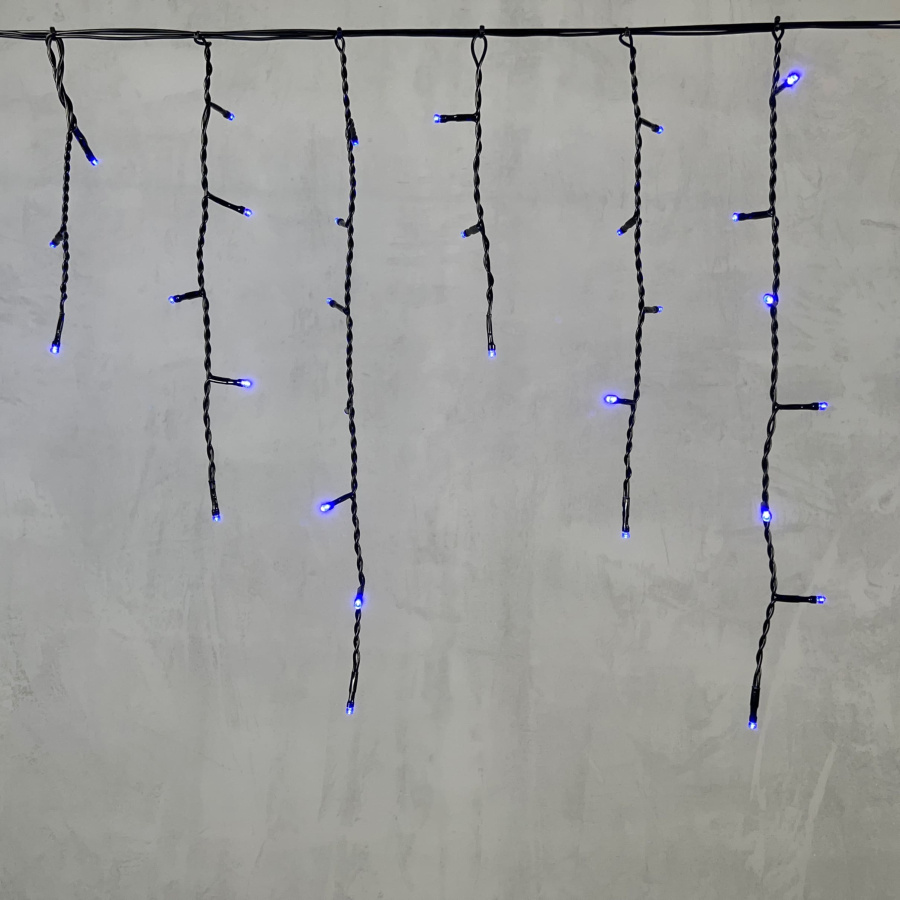Гирлянда Бахрома 4,9 x 0,5 м Синяя 220В, 240 LED, Провод Черный ПВХ, IP54