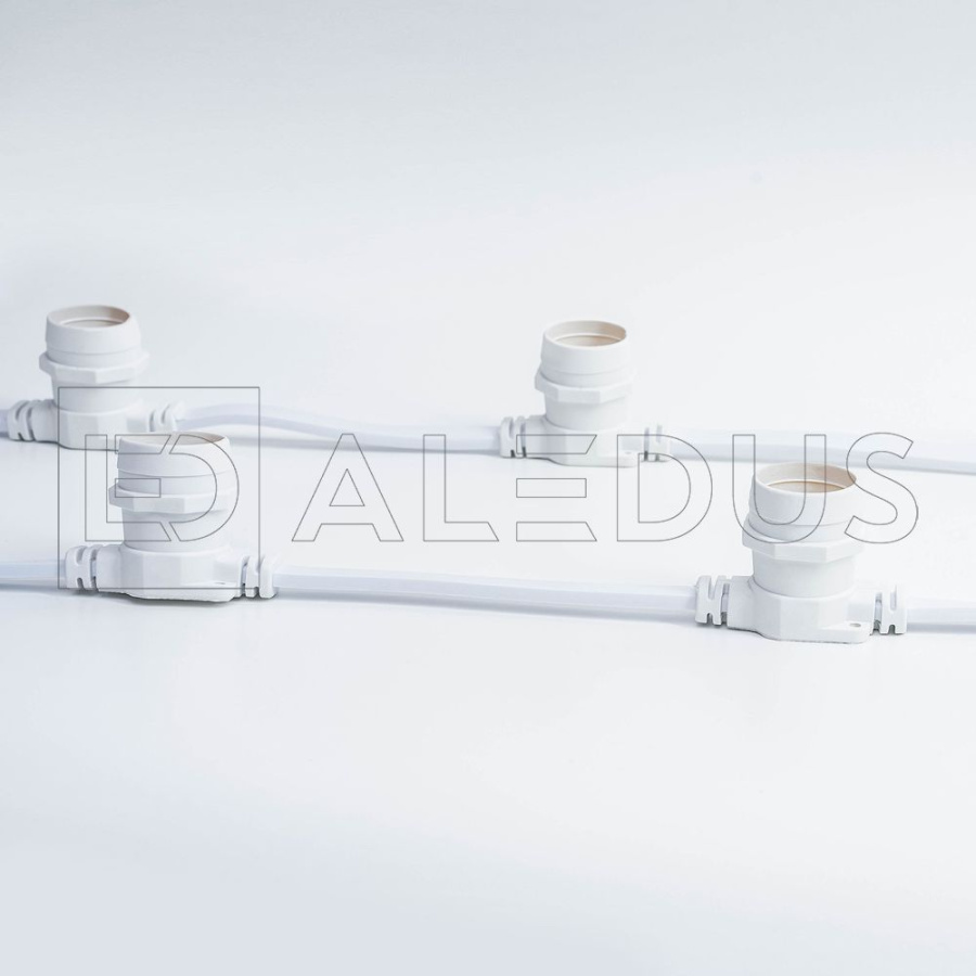 Белт лайт ALEDUS бухта 50 м, белый провод, ПВХ, шаг 40 см, Е27