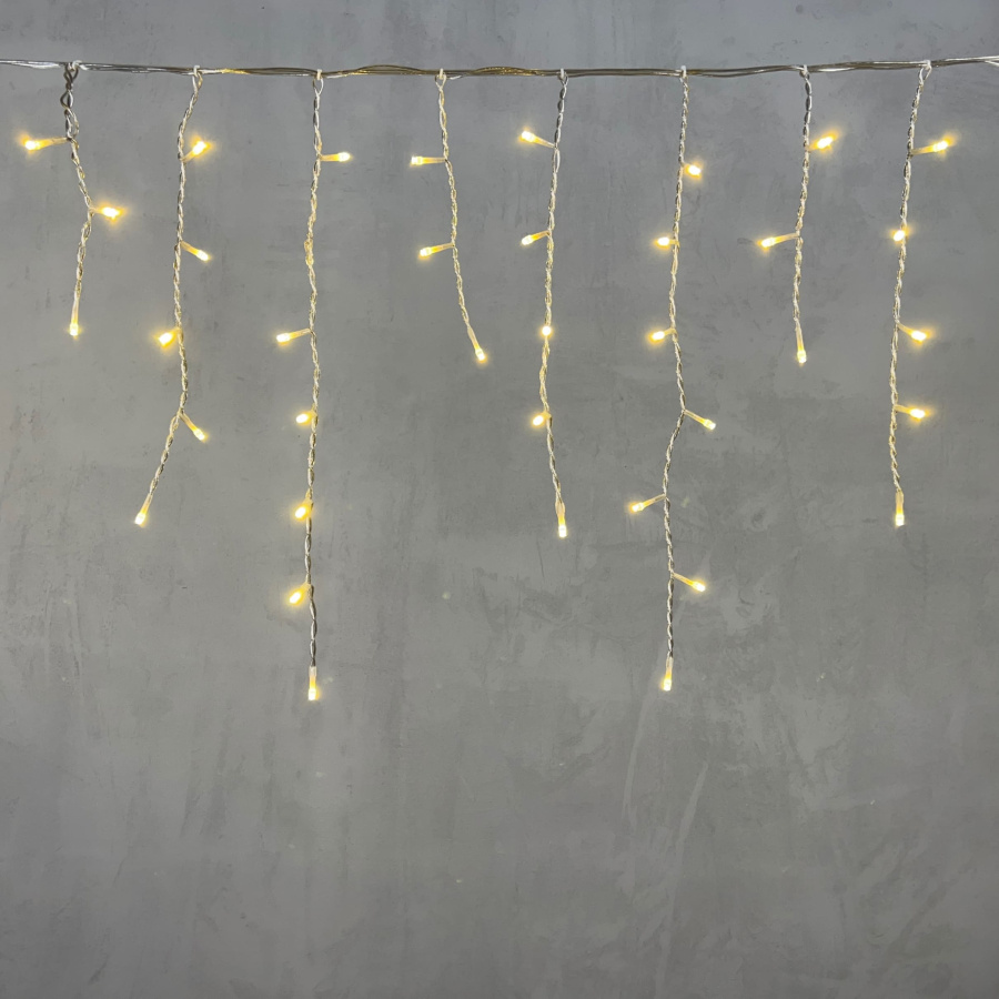 Гирлянда Бахрома 3 x 0,5 м Шампань 220В, 150 LED, Провод Прозрачный Силикон, IP65