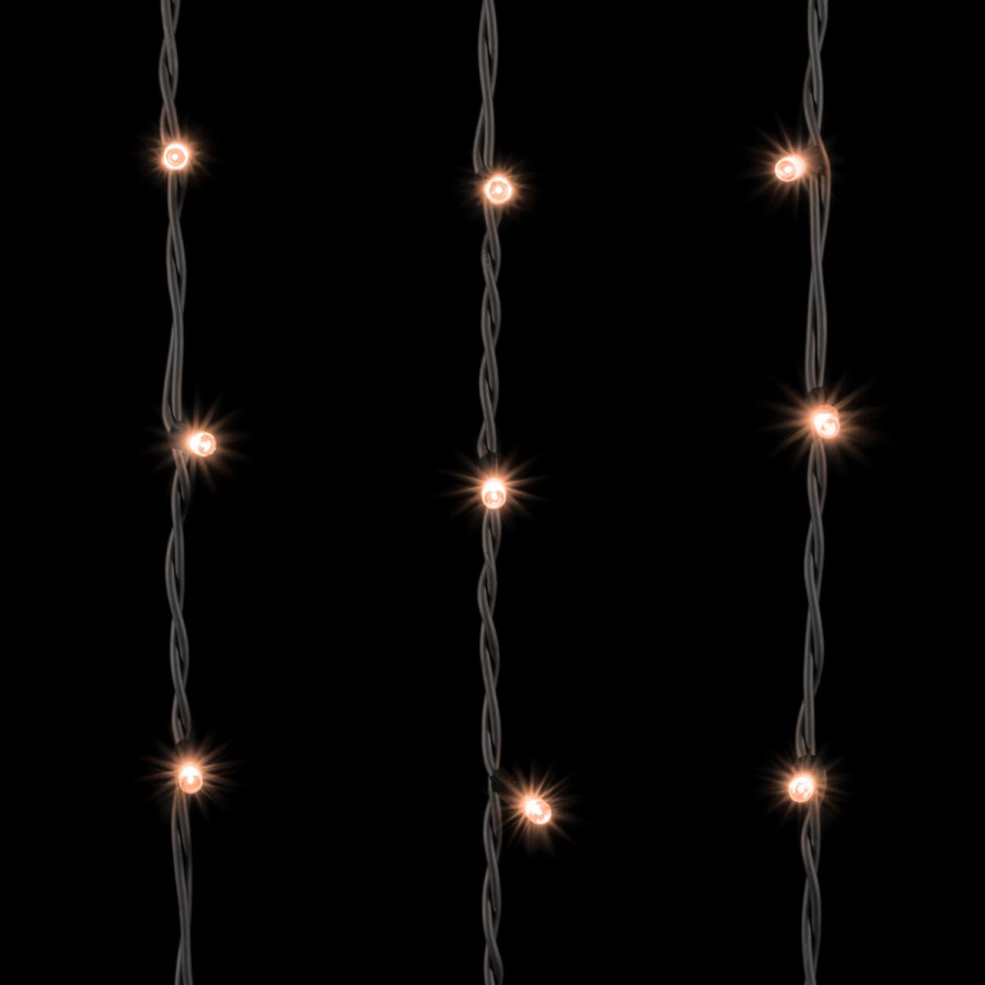 Гирлянда Занавес 2 x 3 м Экстра Тепло-Белый 220В, 600 LED, Провод Черный Каучук, IP65