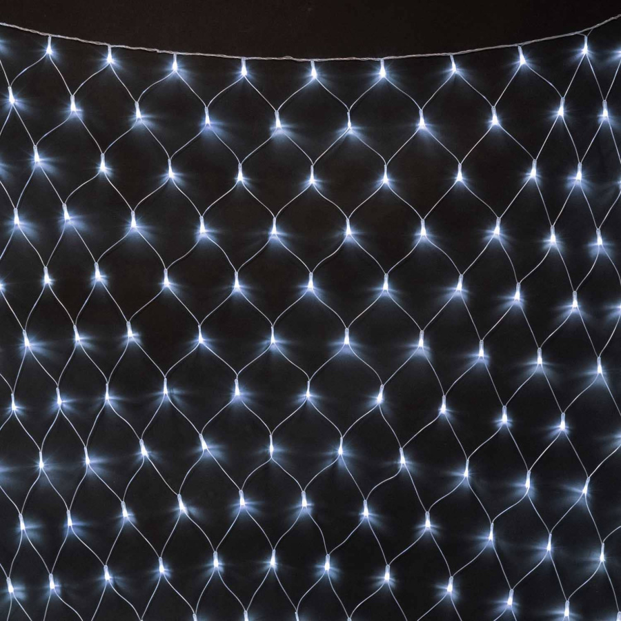 Светодиодная Сеть 2 x 2 м Белая с Контроллером 220В, 256 LED, Провод Прозрачный ПВХ, IP54