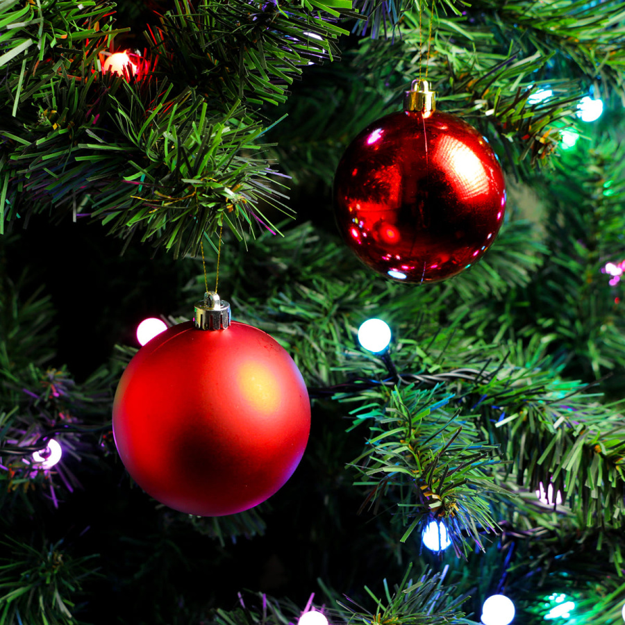Набор Елочных Шаров 6 шт Красные, Ø8 см
