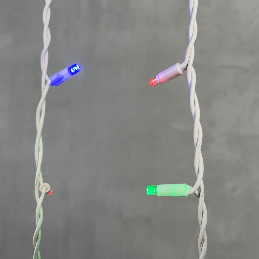 Гирлянда Бахрома 3,2 x 0,9 м Разноцветная 220В, 168 LED, Провод Белый Каучук, IP65